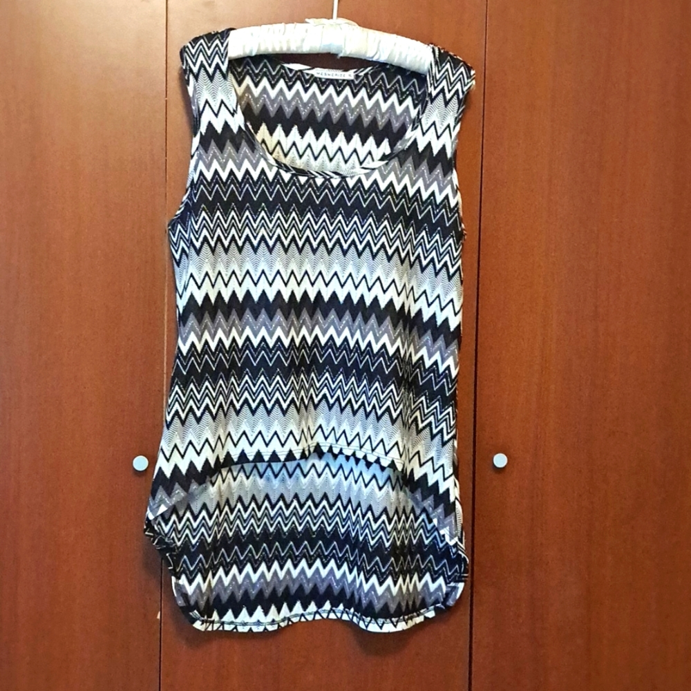 Sparkles and black and white tank